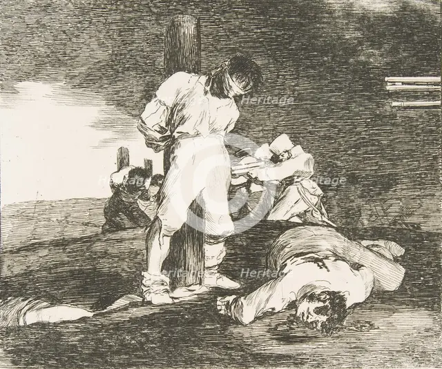 Plate 15 from "The Disasters of War' (Los Desastres de la Guerra): 'And there is no help.'..., 1810. Creator: Francisco Goya.