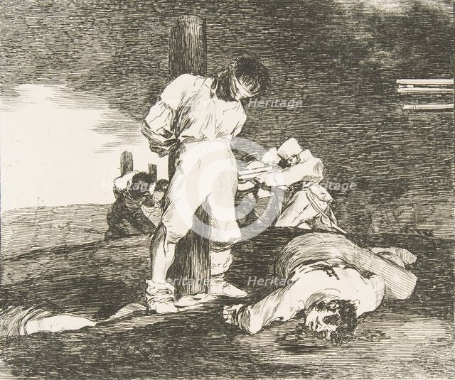 Plate 15 from "The Disasters of War' (Los Desastres de la Guerra): 'And there is no help.'..., 1810. Creator: Francisco Goya.