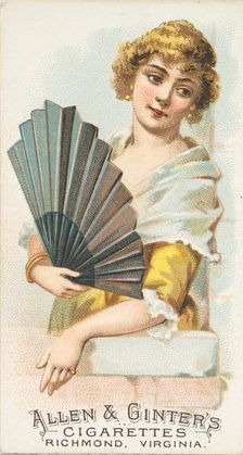 Plate 15, from the Fans of the Period series (N7) for Allen & Ginter Cigarettes Brands, 1889. Creator: Allen & Ginter