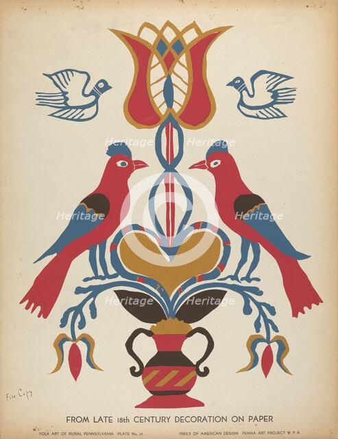 Plate 15: From the Portfolio "Folk Art of Rural Pennsylvania", c. 1939. Creator: Unknown.