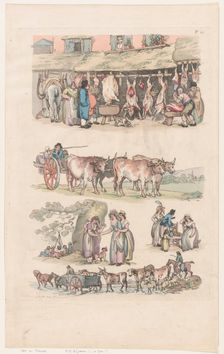 Plate 15, Outlines of Figures, Landscapes and Cattle...for the Use of Learners, Ju..., June 1, 1790. Creator: Thomas Rowlandson