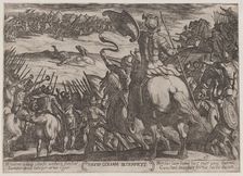 Plate 16: David Killing Goliath, from The Battles of the Old Testament ca...., ca. 1590-ca. 1610. Creator: Antonio Tempesta
