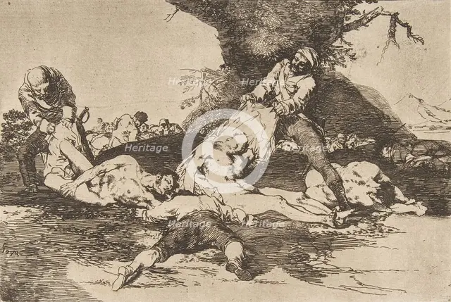 Plate 16 from 'The Disasters of War' (Los Desastres de La Guerra): 'They ..., 1810 (published 1863). Creator: Francisco Goya.