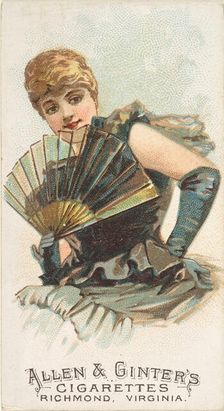 Plate 16, from the Fans of the Period series (N7) for Allen & Ginter Cigarettes Brands, 1889. Creator: Allen & Ginter