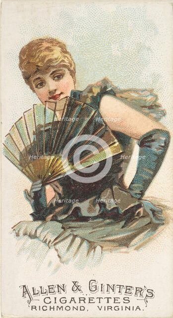 Plate 16, from the Fans of the Period series (N7) for Allen & Ginter Cigarettes Brands, 1889. Creator: Allen & Ginter.
