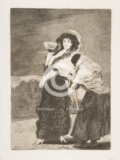 Plate 16 from 'Los Caprichos':For heaven's sake: and it was her mother (Dios la Perdone..., 1797-98. Creator: Francisco Goya.