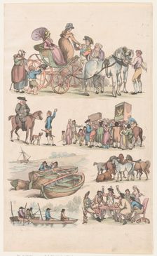 Plate 16, Outlines of Figures, Landscapes and Cattle...for the Use of Learners, Ju..., June 1, 1790. Creator: Thomas Rowlandson
