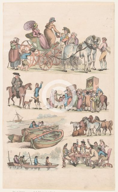 Plate 16, Outlines of Figures, Landscapes and Cattle...for the Use of Learners, Ju..., June 1, 1790. Creator: Thomas Rowlandson.