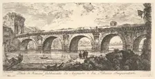 Plate 16: The Bridge at Rimini built by the Emperors Augustus and Tiberius (Ponte di R..., ca. 1748. Creator: Giovanni Battista Piranesi