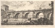 Plate 16: The Bridge at Rimini built by the Emperors Augustus and Tiberius (Ponte di R..., ca. 1748. Creator: Giovanni Battista Piranesi