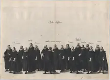 Plate 17: Aides marching in the funeral procession of Archduke Albert of Austria; from Po..., 1623. Creator: Cornelis Galle I