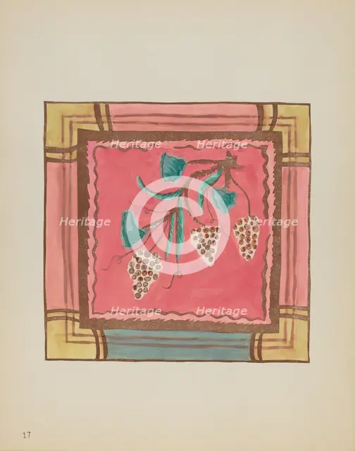 Plate 17: Grapes, Altar Panel: From Portfolio "Spanish Colonial Designs of New Mexico", 1935/1942. Creator: Unknown.