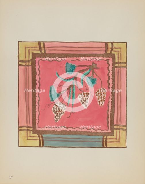 Plate 17: Grapes, Altar Panel: From Portfolio "Spanish Colonial Designs of New Mexico", 1935/1942. Creator: Unknown.