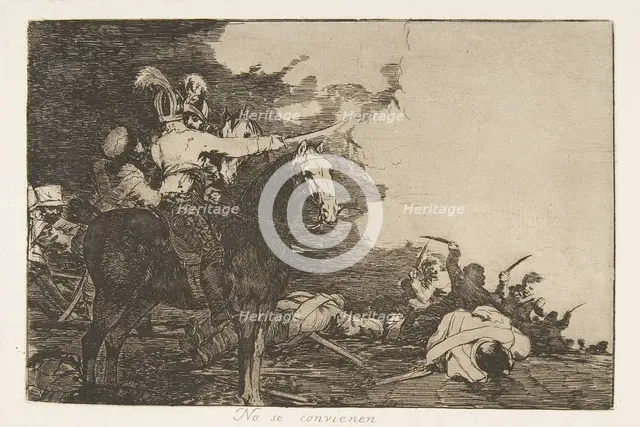 Plate 17 from 'The Disasters of War' (Los Desastres de la Guerra): 'They ..., 1810 (published 1863). Creator: Francisco Goya.