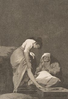 Plate 17 from Los Caprichos': It is nicely stretched (Bien tirada está.), 1797-98. Creator: Francisco Goya