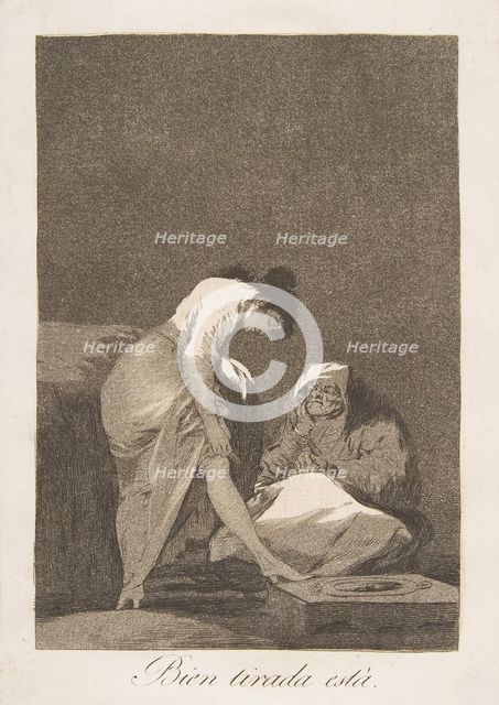 Plate 17 from 'Los Caprichos': It is nicely stretched (Bien tirada está.), 1799. Creator: Francisco Goya.