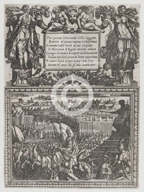 Plate 17: Illustration to Canto XVII, from Torquato Tasso's 'Gerusalemme liberata..., ca. 1590-1630. Creator: Antonio Tempesta.