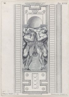Plate 17: two nude figures wearing veils, 1756. Creators: Bartolomeo Crivellari, Sebastiano Gamma
