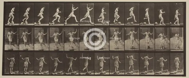 Plate 170 from Animal Locomotion, 1887. Creator: Eadweard J Muybridge.
