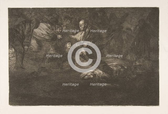Plate 18 from the 'Disparates':Birds of a feather flock together, ca. 1816-23 (published 1864). Creator: Francisco Goya.