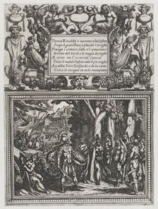 Plate 18: Illustration to Canto XVIII, from Torquato Tasso's Gerusalemme liberat..., ca. 1590-1630. Creator: Antonio Tempesta