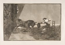 Plate 18 of the Tauromaquia': The daring of Martincho in the ring at Saragossa, 1816. Creator: Francisco Goya
