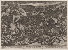 Plate 18: Saul's Suicide after His Defeat by the Philistines, from The Battl..., ca. 1590-ca. 1610. Creator: Antonio Tempesta