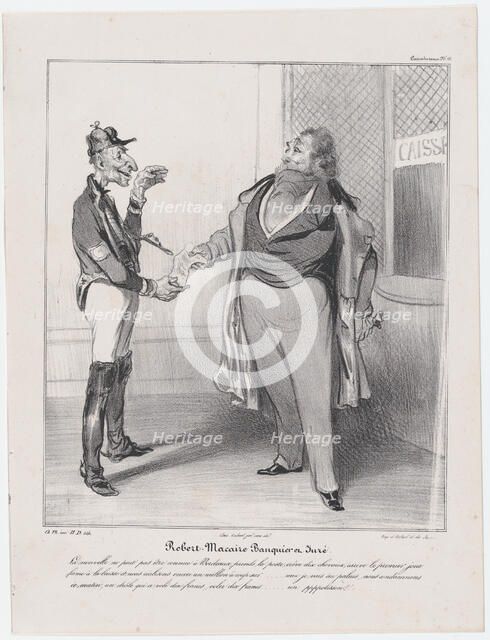 Plate 18: Robert Macaire Banquier et Juré, 1838.  Creator: Honore Daumier.