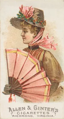 Plate 19, from the Fans of the Period series (N7) for Allen & Ginter Cigarettes Brands, 1889. Creator: Allen & Ginter