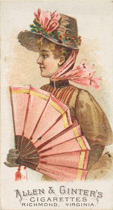 Plate 19, from the Fans of the Period series (N7) for Allen & Ginter Cigarettes Brands, 1889. Creator: Allen & Ginter