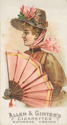 Plate 19, from the Fans of the Period series (N7) for Allen & Ginter Cigarettes Brands, 1889. Creator: Allen & Ginter