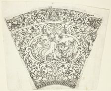 Plate 19, from twenty ornamental designs for goblets and beakers, 1604. Creator: Master AP