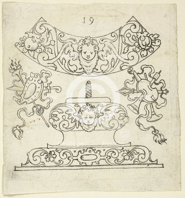 Plate 19, from XX Stuck zum (ornamental designs for goblets and beakers), 1601. Creator: Master AP.