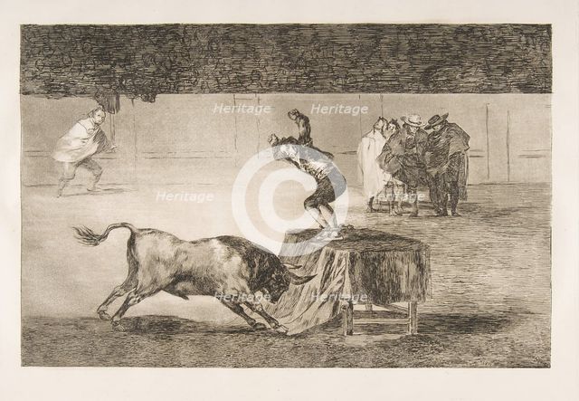 Plate 19 of the 'Tauromaquia': Another madness of his in the same ring., 1816. Creator: Francisco Goya.