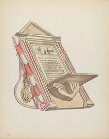 Plate 19: Reading Stand, Chimayo: From Portfolio "Spanish Colonial Designs of New Mexico", 1935/1942 Creator: Unknown