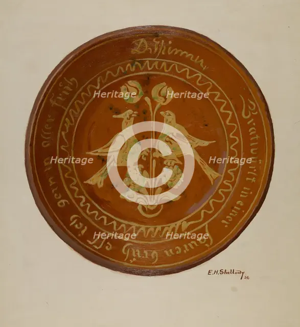 Plate, 1936. Creator: Eugene Shellady.