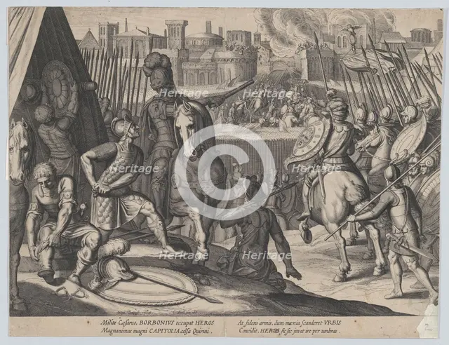 Plate 2: The city of Rome taken by Constable of Bourbon, from the Triumphs of Charles V, 1614. Creator: Cornelis Boel.