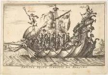 Plate 2: The Argonaut Amphion led by Mercury (Anfione Argon. condotto da Mercurio), with a..., 1664. Creator: Unknown