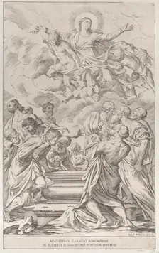 Plate 2: the Assumption of the Virgin, 1678. Creator: Giuseppe Maria Mitelli
