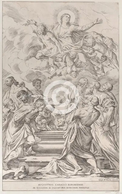 Plate 2: the Assumption of the Virgin, 1678. Creator: Giuseppe Maria Mitelli.