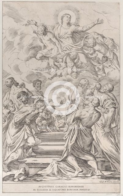 Plate 2: the Assumption of the Virgin, 1678. Creator: Giuseppe Maria Mitelli.