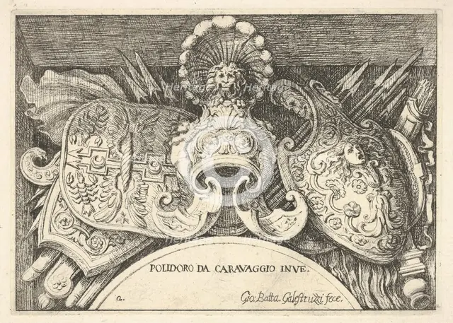Plate 2: trophies of Roman arms from decorations above the windows on the second floor ..., 1656-58. Creator: Giovanni Battista Galestruzzi.