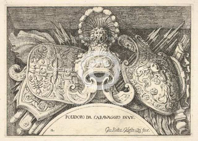 Plate 2: trophies of Roman arms from decorations above the windows on the second floor ..., 1656-58. Creator: Giovanni Battista Galestruzzi.