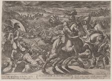 Plate 2: Abraham Liberating His Nephew Lot, from The Battles of the Old Test..., ca. 1590-ca. 1610. Creator: Antonio Tempesta