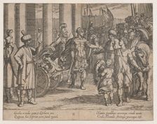 Plate 2: Alexander Cutting the Gordian Knot, from The Deeds of Alexander the Great, 1608., Creator: Antonio Tempesta