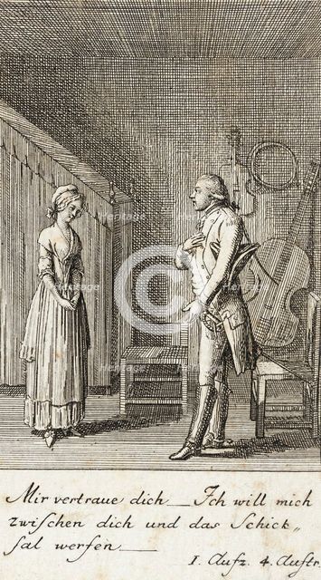 Plate 2 for Schiller's 'Intrigue and Love', 1785. Creator: Daniel Nikolaus Chodowiecki.