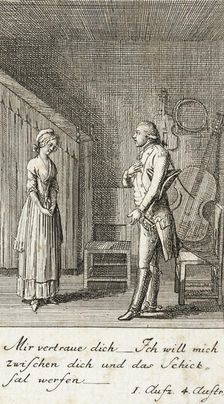 Plate 2 for Schiller's Intrigue and Love 1785. Creator: Daniel Nikolaus Chodowiecki
