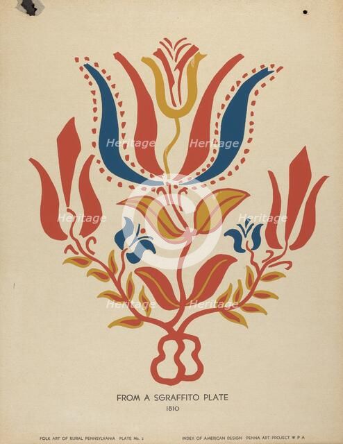 Plate 2: From Portfolio "Folk Art of Rural Pennsylvania", c. 1939. Creator: Unknown.