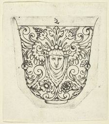 Plate 2, from twenty ornamental designs for goblets and beakers, 1604. Creator: Master AP