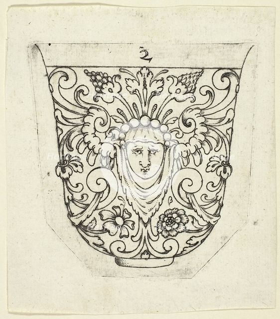 Plate 2, from twenty ornamental designs for goblets and beakers, 1604. Creator: Master AP.